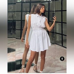 ZARA Mini Shirt Dress with Elastic. Waist